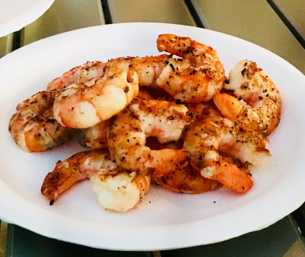 herb shrimp on a plate