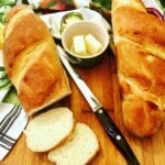 French Bread Loaf in a cutting board