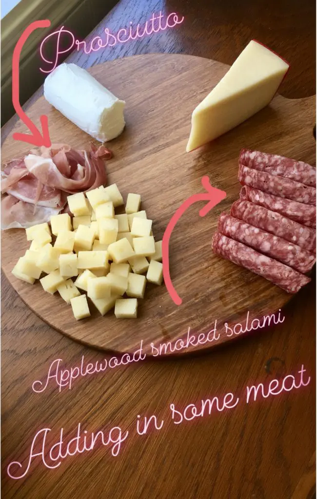 Cheese Ingredients for Tutorial - Proscuitto, Applewood smoked salami