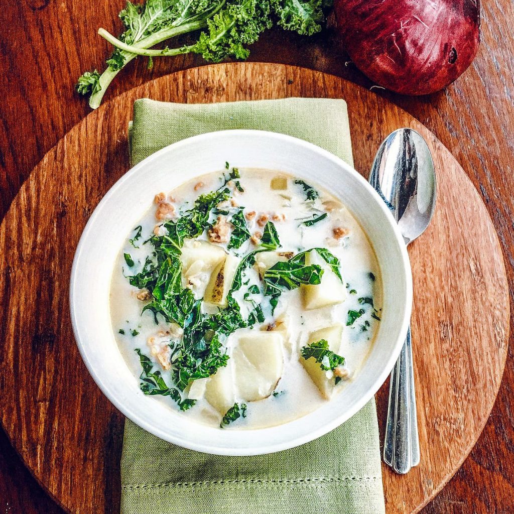 This Zuppa Toscana soup recipe is here on the blog