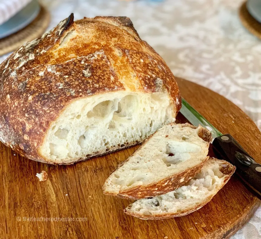 sliced sourdough bread from this 
Sourdough bread recipe