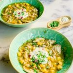 Two bowls of Instant Pot Chicken Posole