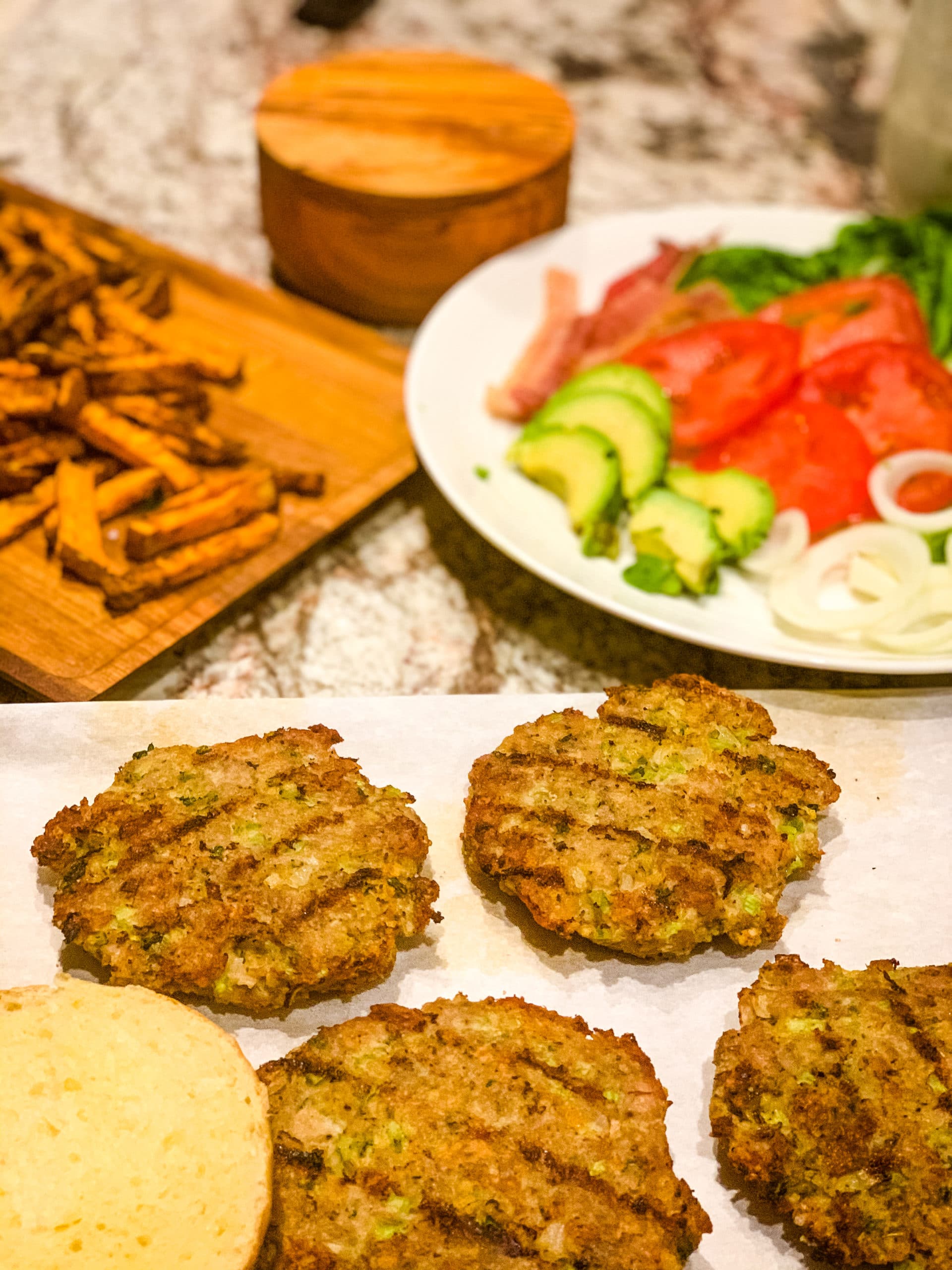 turkey burgers ready to serve