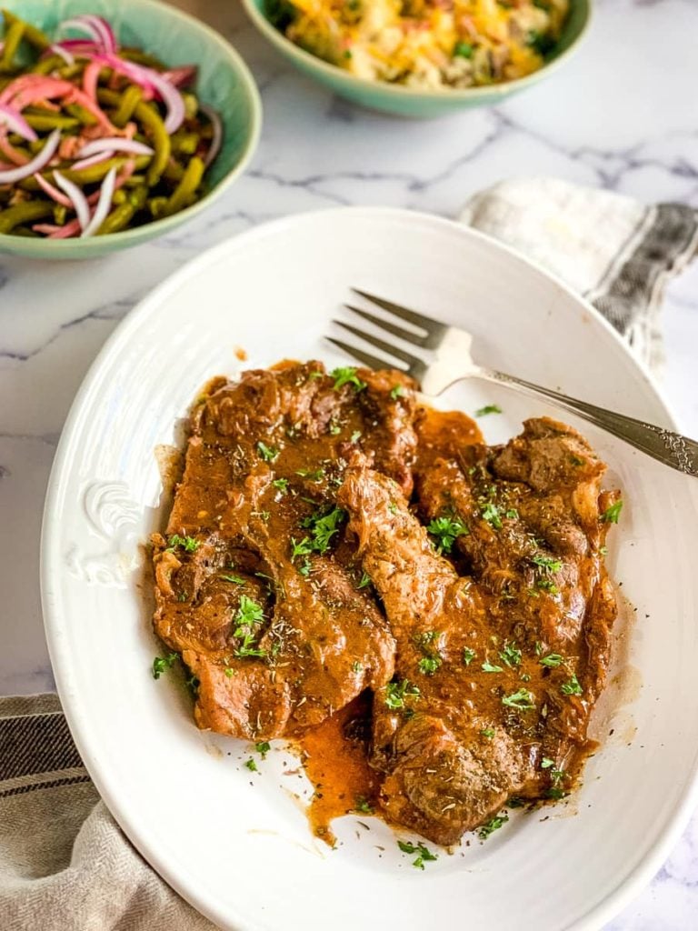 Instant Pot Pork Chops ready to serve.