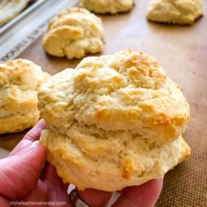 close up of easy drop biscuit.