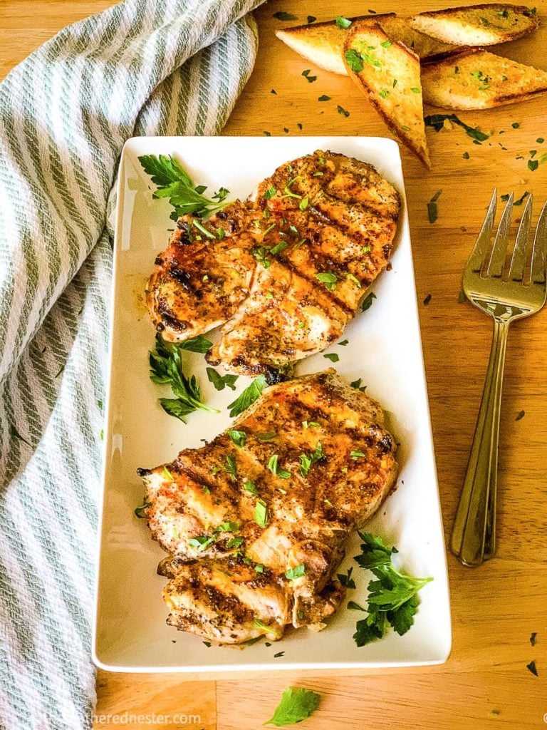 A platter of buttermilk pork chops