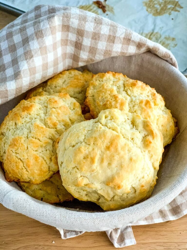 basket of self rising flour drop biscuits