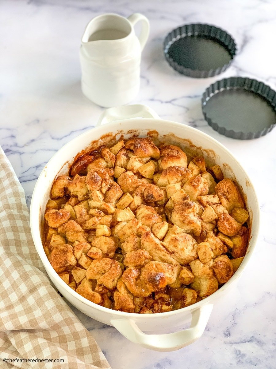 apple fritter breakfast bake ready to serve - perfect overnight breakfast ideas