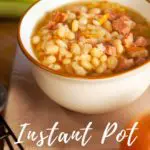 bowl of Instant Pot Lima Beans with Ham