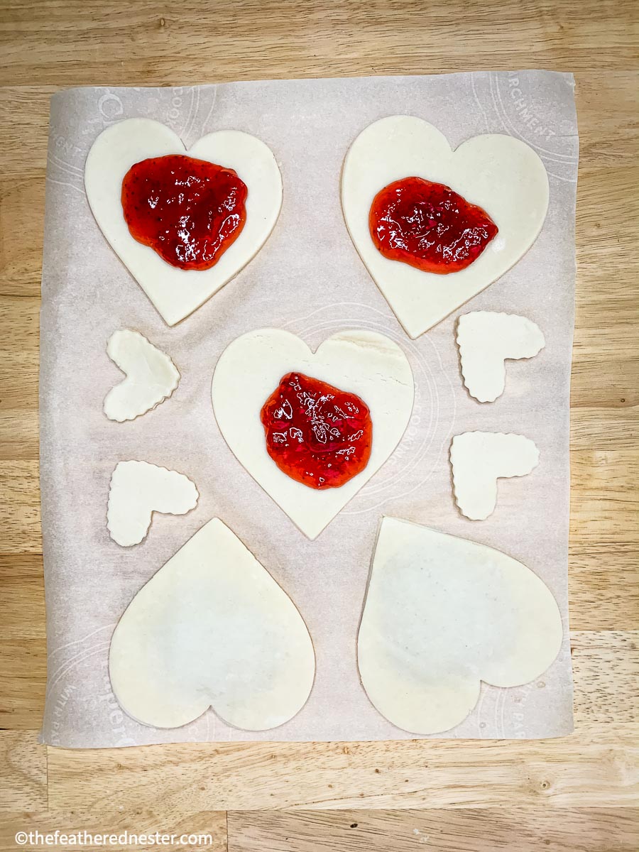 Valentines Day Hand Pies made from pie crust