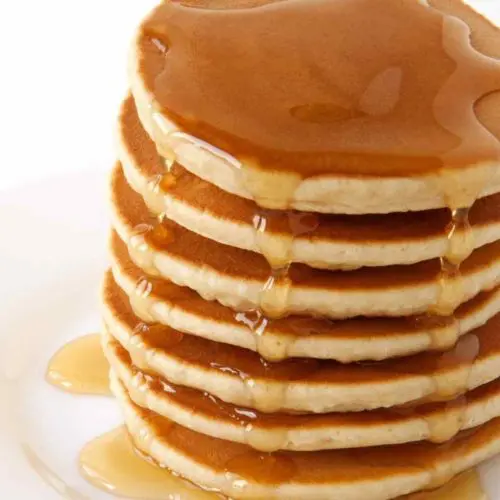 a stack of Bisquick Ultimate pancakes