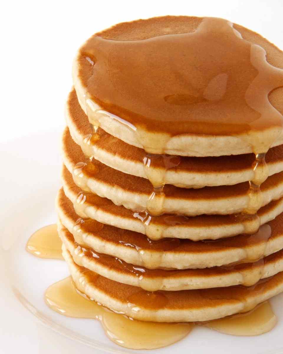 a stack of Bisquick Ultimate pancakes.