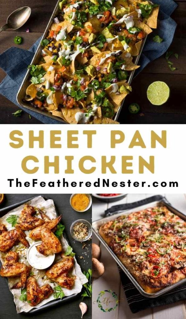 a collage of sheet pan chicken recipes