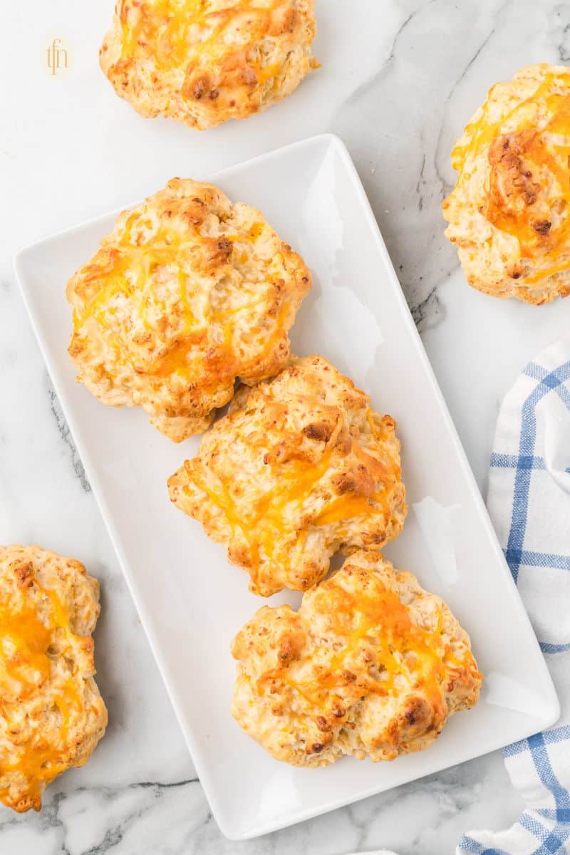 A plate of cheddar biscuits.