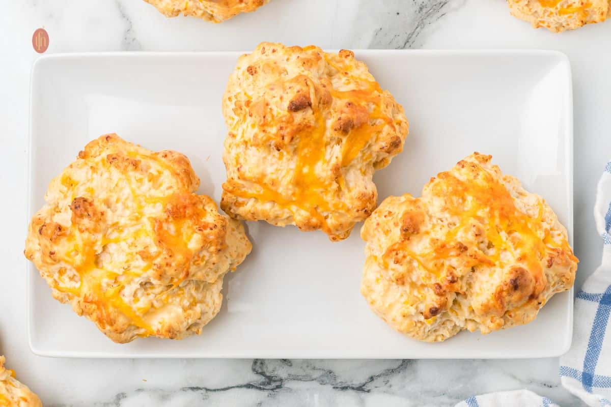 A plate of cheddar biscuits.