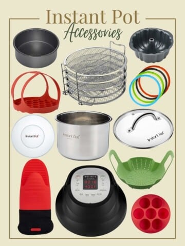 a graphics of Instant Pot accessories with text in top saying "Instant Pot Accessories".