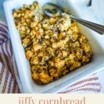 Graphic with cornbread dressing and text along the bottom.