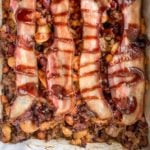 Calico Bean casserole with bacon on top