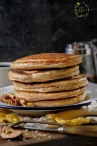 a stack of pumpkin pancakes