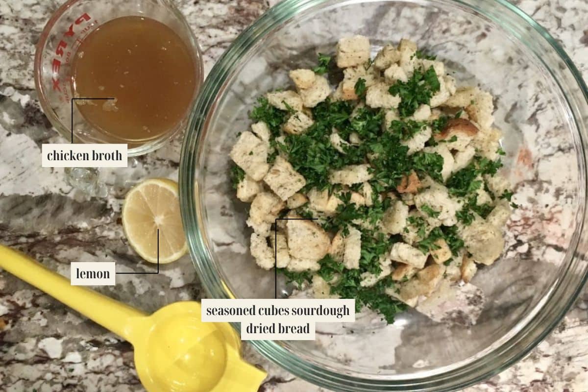 Labeled ingredient image for stuffing recipe.