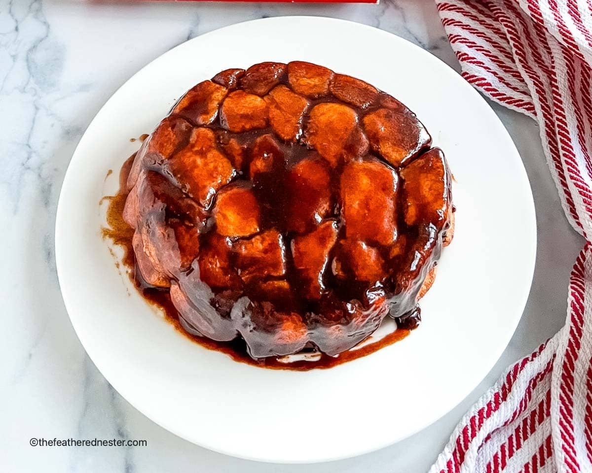 a plate of bake and serve monkey bread.