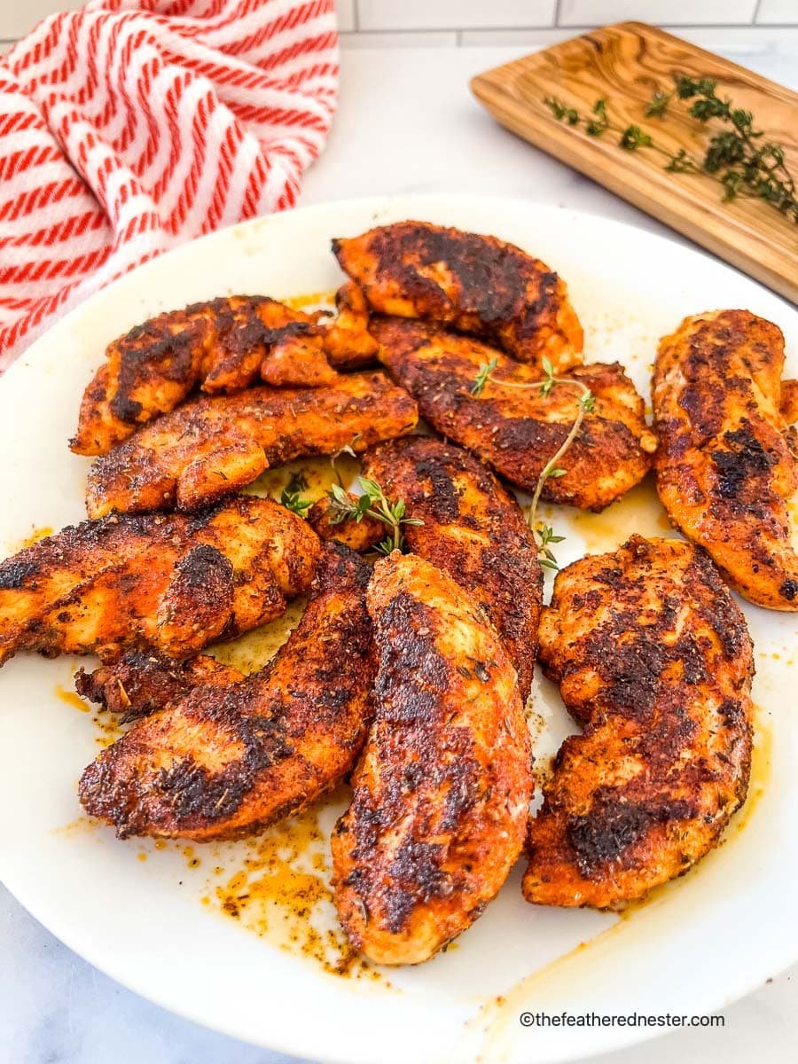 platter of Cajun spiced food.