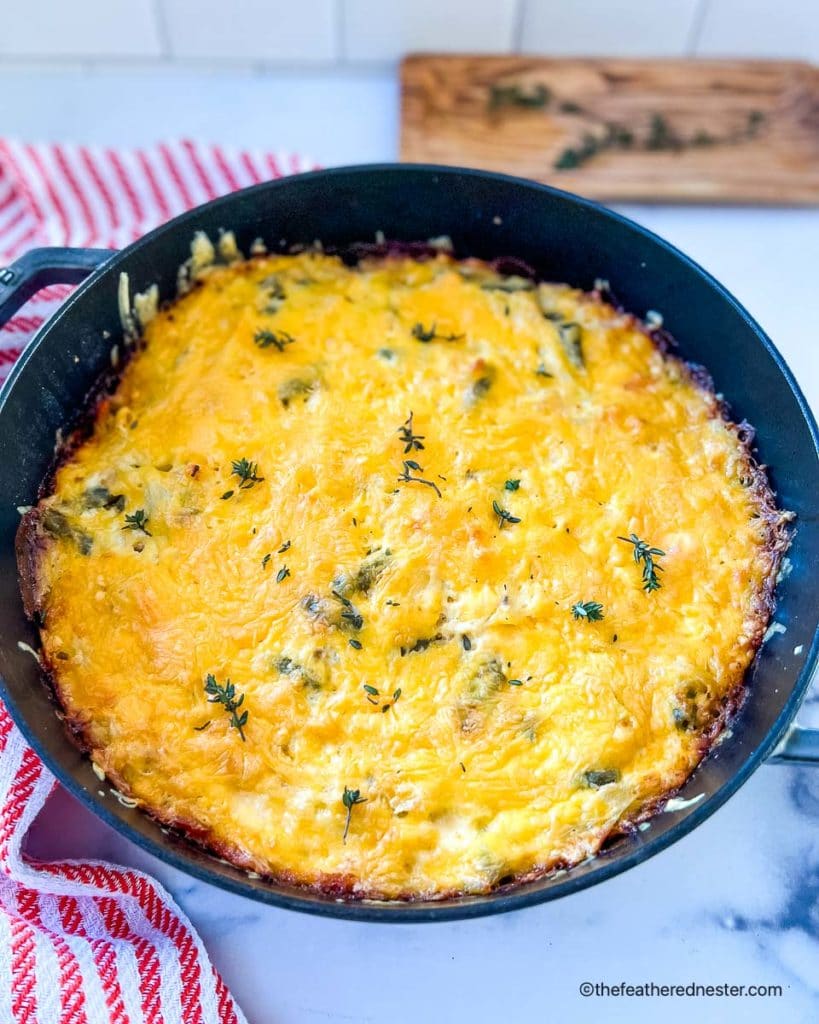 a casserole of hash browns and chicken