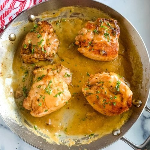 Pan Seared Chicken Thighs with Gravy - The Feathered Nester