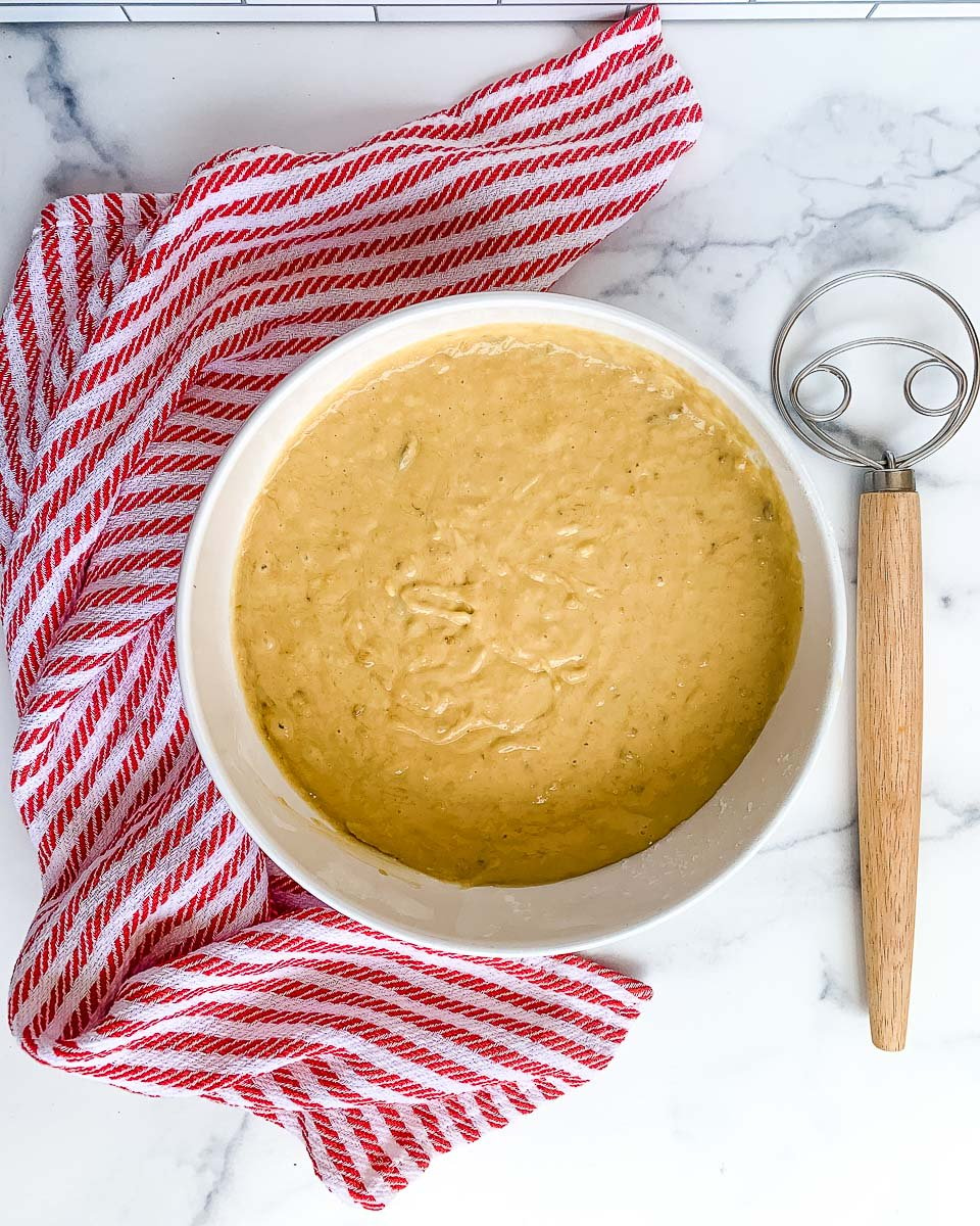 Banana nut bread recipe batter.