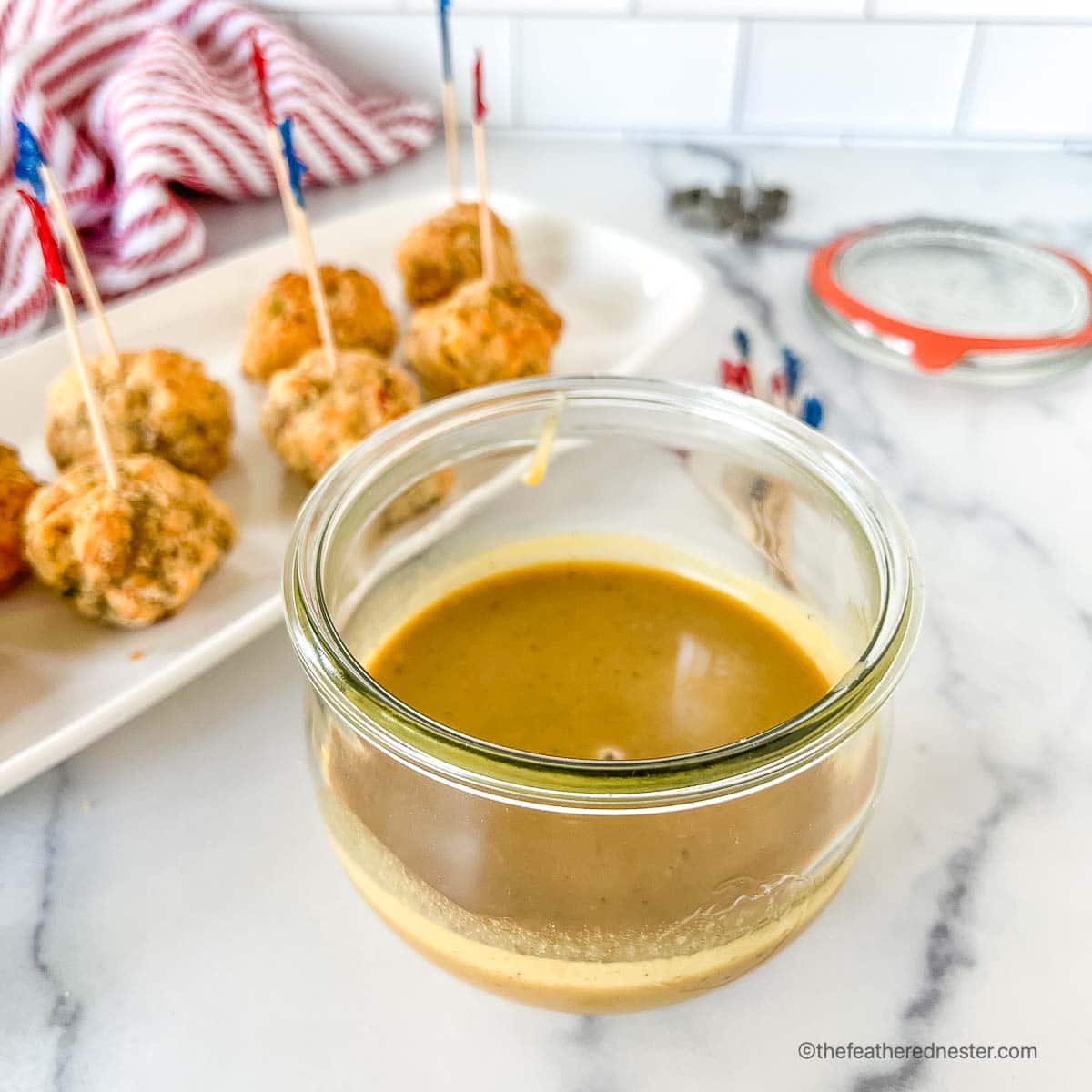 a weck jar of hot honey mustard sauce.