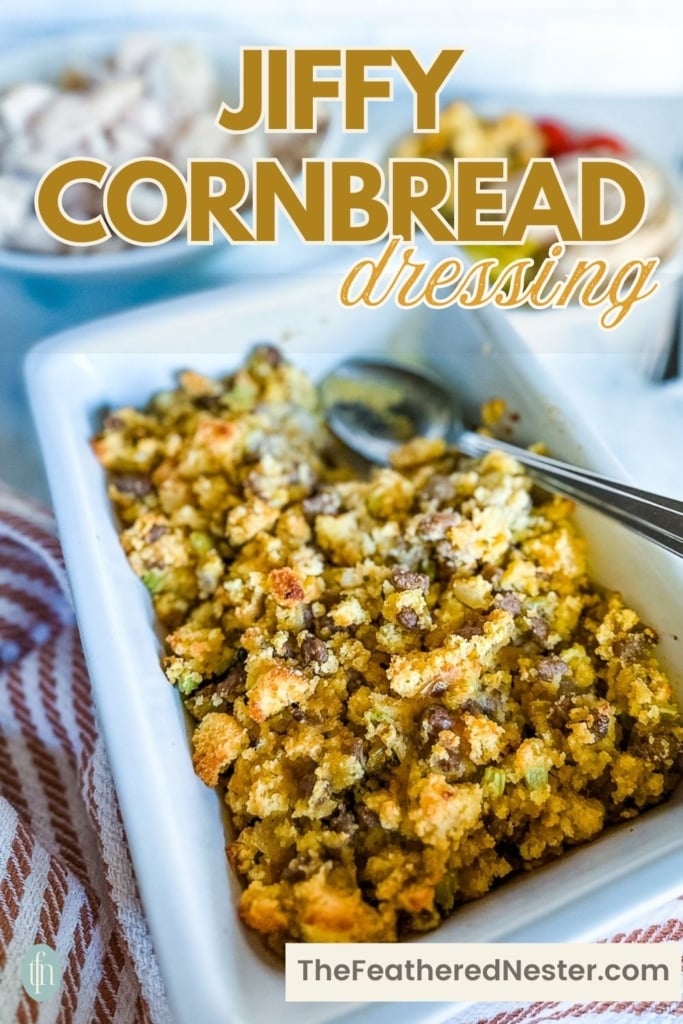 a graphic image of Jiffy Cornbread Dressing.