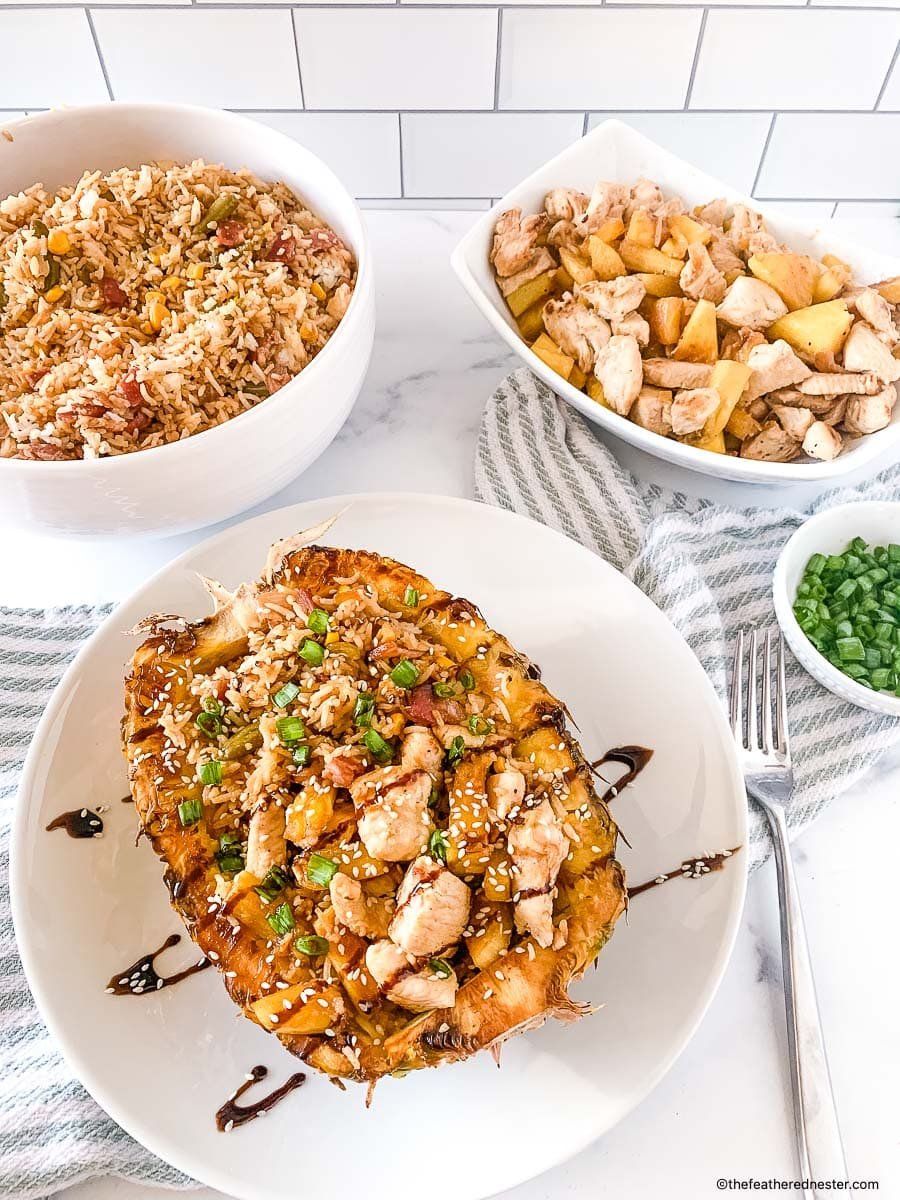 teriyaki chicken pineapple bowls.