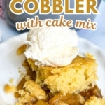 a graphic image of Apple Cobbler with Cake Mix.