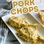 a graphic image of Crockpot Ranch Pork Chops.