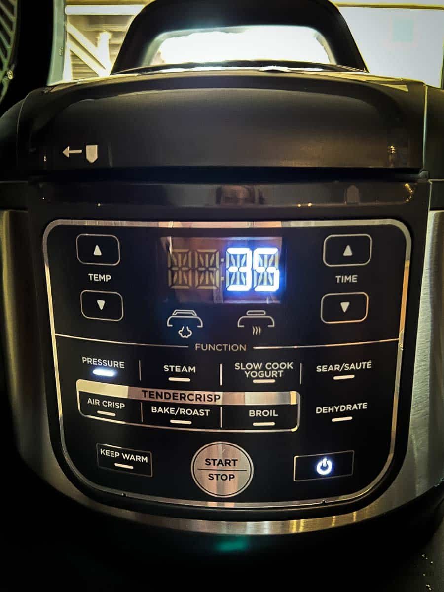 Instant Pot set to high for 35 minutes.