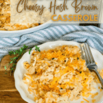 A plate of cheesy hash brown casserole