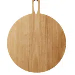 Circular wood board.