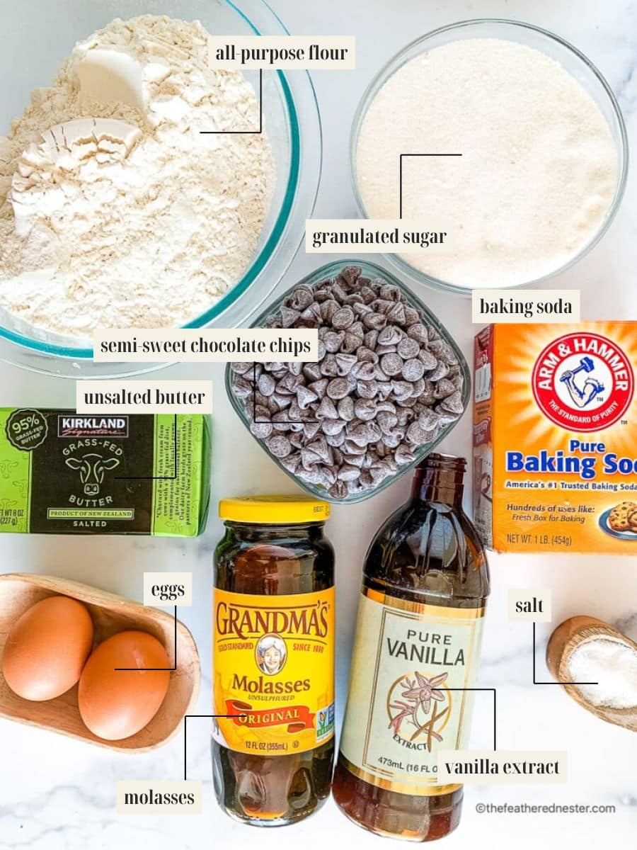 Labeled ingredient image for cookie recipe.
