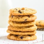 a stack of white chocolate raspberry cookies