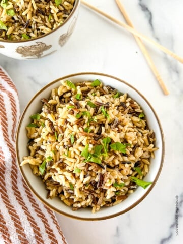 Instant Pot Wild Rice in a bowl.