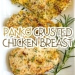 a graphic image of Lemon Pepper Panko Crusted Chicken.