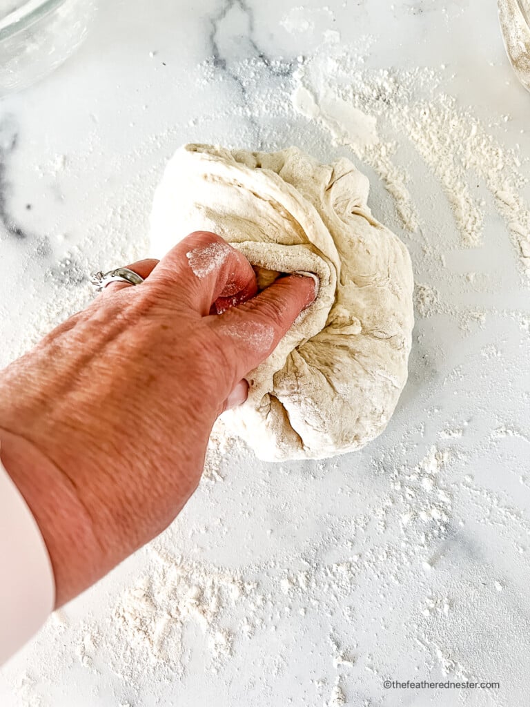 Photo shows how to knead dough.