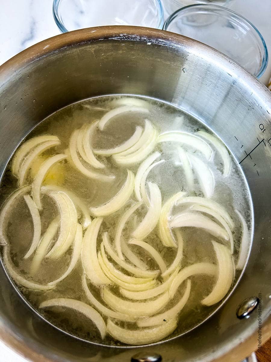 large pot of brine for chicken.