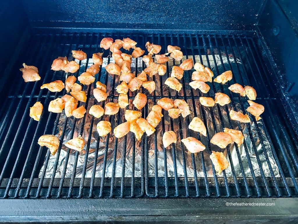 Grilling Chick Fil A nuggets.