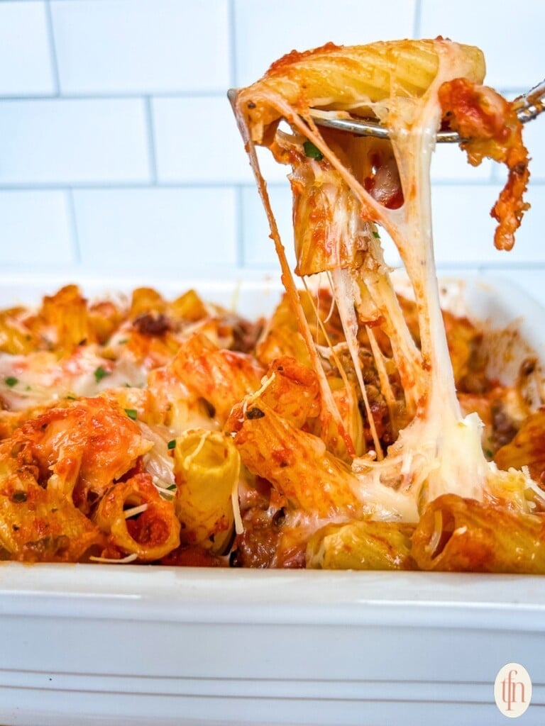 Cheesy pasta casserole.