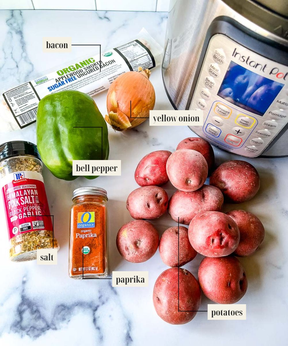 Labeled ingredient image for breakfast potato recipe.