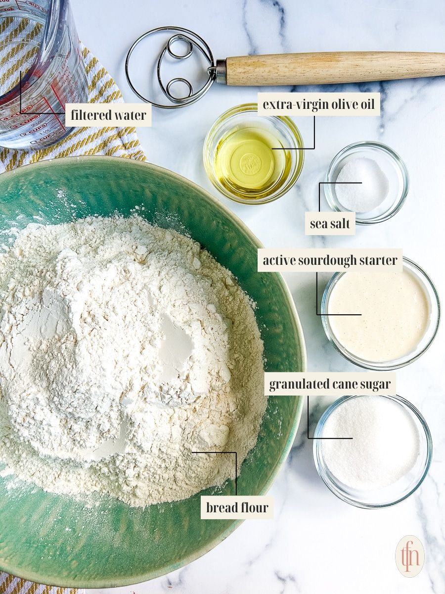 Labeled ingredient image for bread bowl recipe.