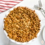 Casserole topped with oats and nuts.