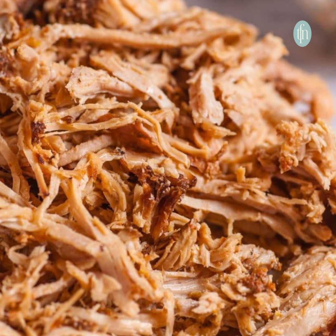 Close up of shredded chuck roast.