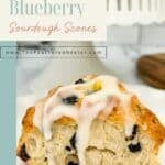 Titled graphic for blueberry sourdough scones recipe.